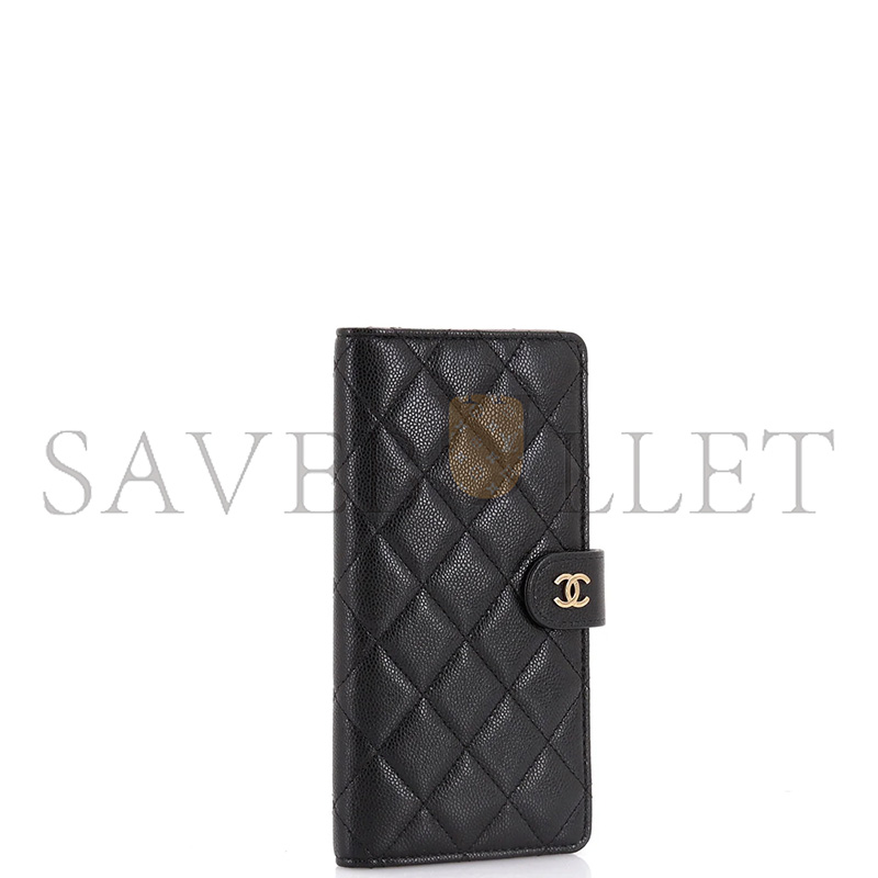 CHANEL CC BIFOLD WALLET QUILTED CAVIAR VERTICAL (19*10*2cm)